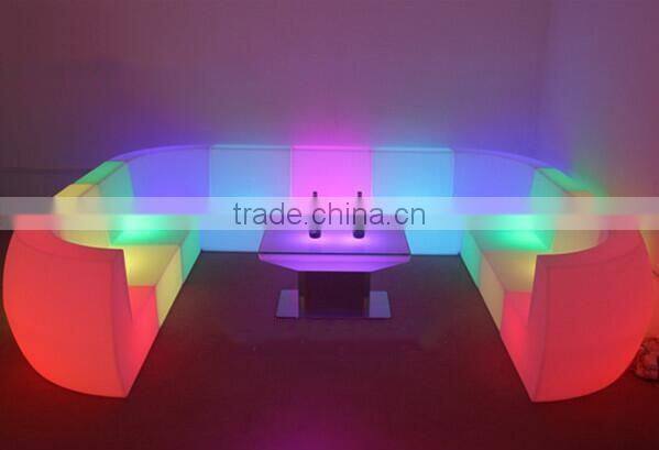 outdoor waterproof plastic led illuminated sofa sets, glow led modern sofa chair