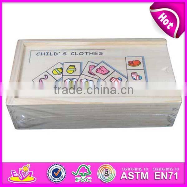 2015 Play wooden domino blocks for kids,cheap animal domino blocks for children,Wooden Dominoes Building Blocks Toys WJ277610