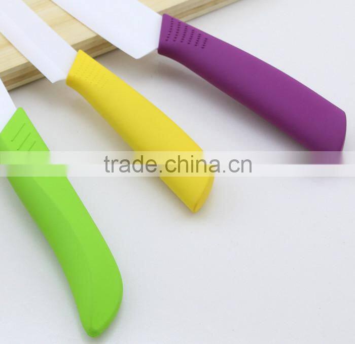 Colourful Ceramic knives with Rubber Handle