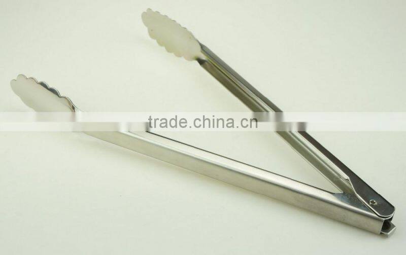 39060 12 Inch Heavy New Mould Stainless Steel Kitchen Tongs BBQ Grill Food salad Tongs