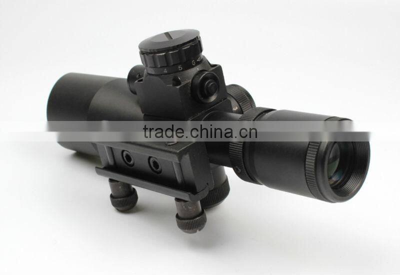 New compact 2.5-10X32 riflescope red green Mil-Dot Reticle with side attached red laser sight scope combo (FDA certified)