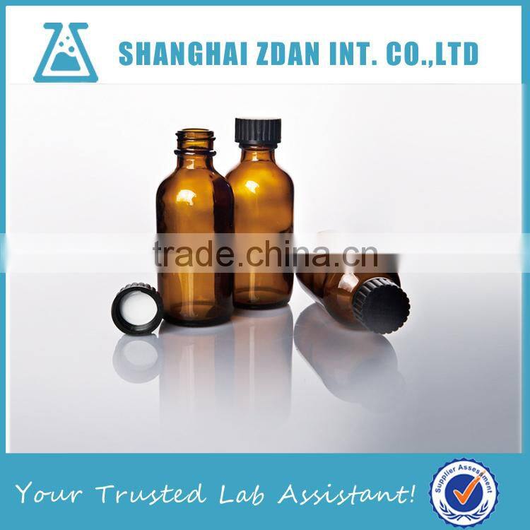 Brown Glass Bottle With Narrow Mouth And Screw Caps For Laboratory Glassware