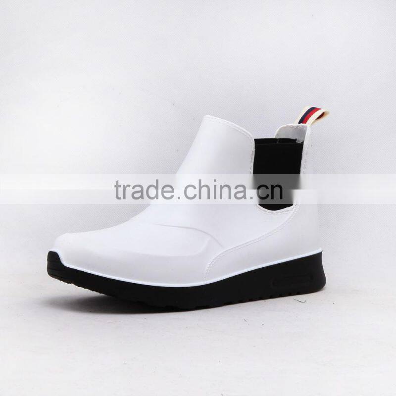 white soft new fashion sport style comfortable elastic gore high quality waterproof shoes for UNISEX women men rain boot wellies