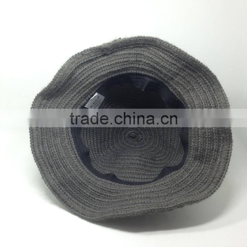 Fleece Crocheted Knit / Knitted Cap With Bowknot