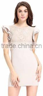 Domin fashion guangzhou factory new sleeveless lady lace dress