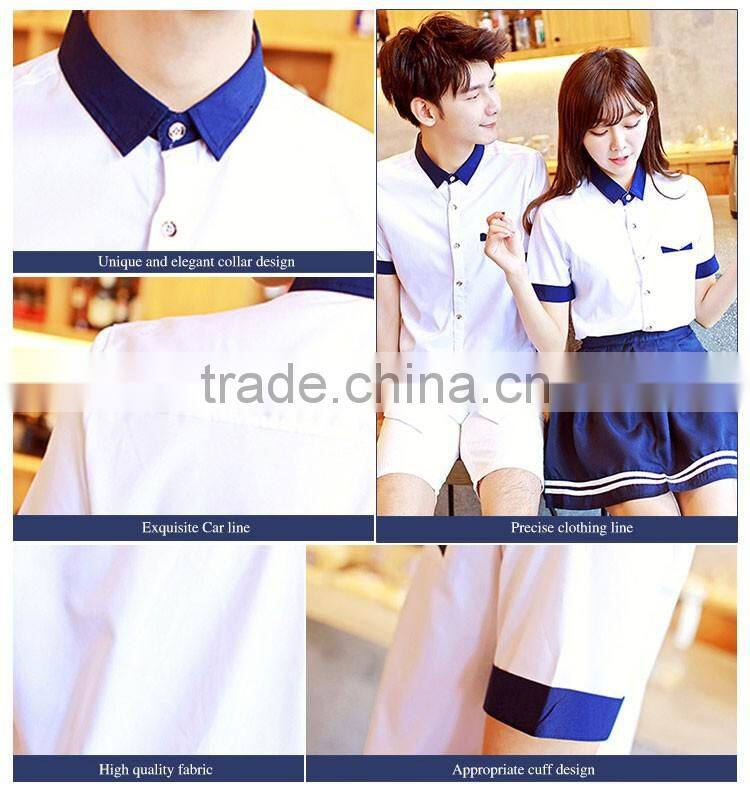 Unisex Design Korean High School Uniforms White Shirt
