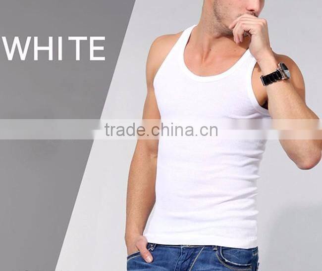 Latest Design Fashion Gym Wholesale 100 Cotton Blank Mens Tank Top, custom tank top