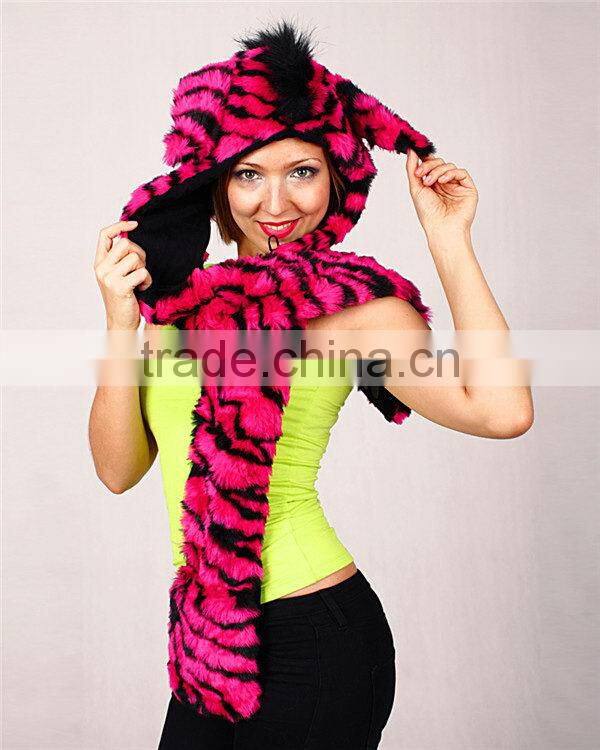 Excellent quality hot sale outdoor plush animal toy hood hats