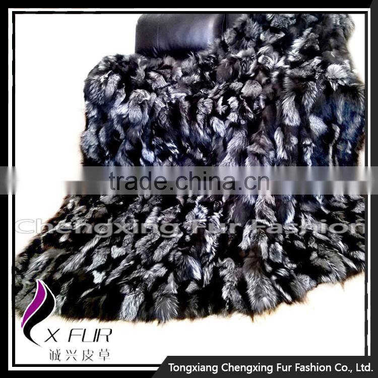 CX-D-82 Luxury Silver Fox Fur Carpet for Home Decoration