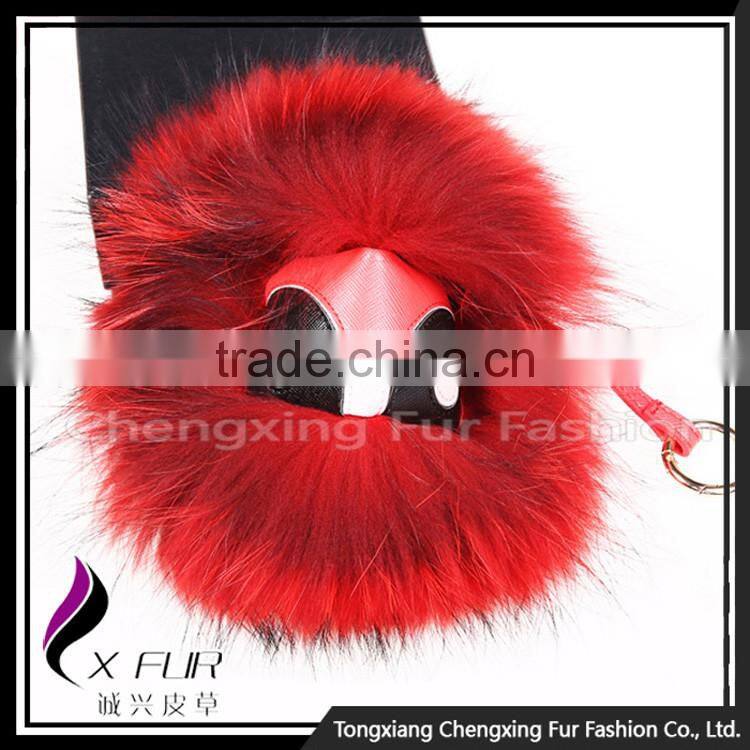 CX-R-48D Long Hair Fashion Cheap Genuine Raccoon Fur Keyring