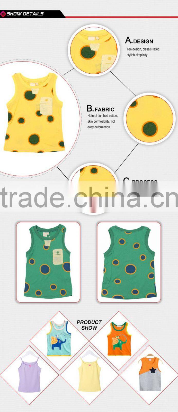 Custom printed breathable 100 cotton men tank top