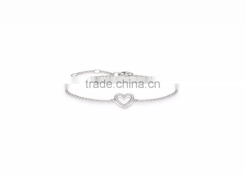 Silver Plated Designer CZ Studded Double Bracelet