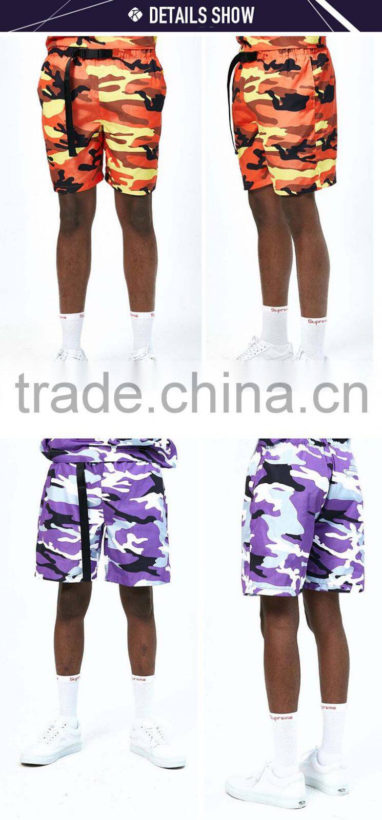 Summer custom logo camo beach shorts sports basketball training loose shorts for men