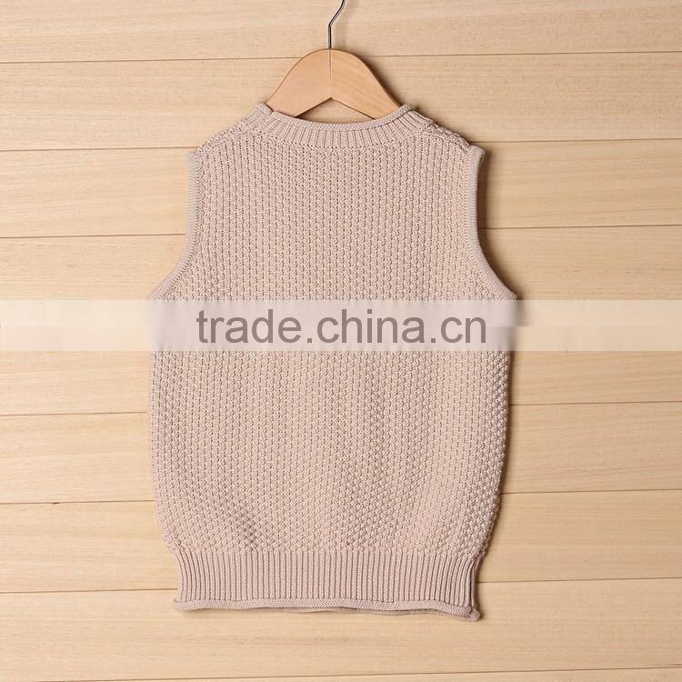 Fashionable solid color toddler knitted clothing kids cable sweater vest