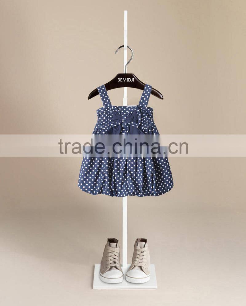 Summer Fashion Pink Stripes Cotton Dress Children Frocks Designs Boutique Girl Dress