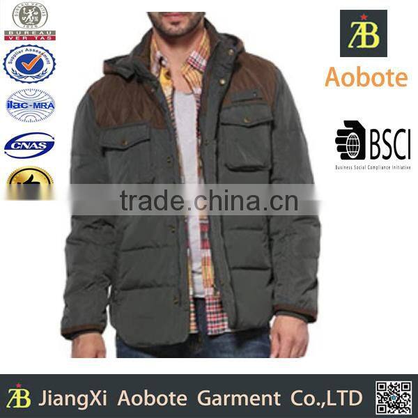 2015 Hot Sales Winter Wear Keep Warm Men Down Jacket with Hood