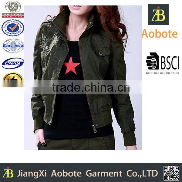 2015 Competitive Price Fashionable Military Jacket Woman