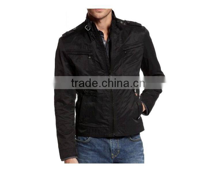 PQ291 Black Nylon Windbreaker Jacket