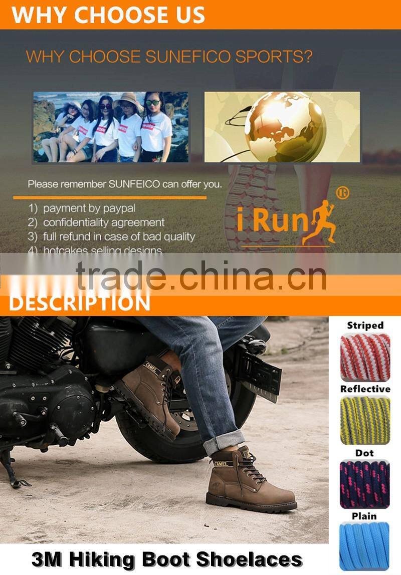 Reflective Striped Boot Laces Strings for Sports Athletic Shoes Sneakers Travel Boots and More