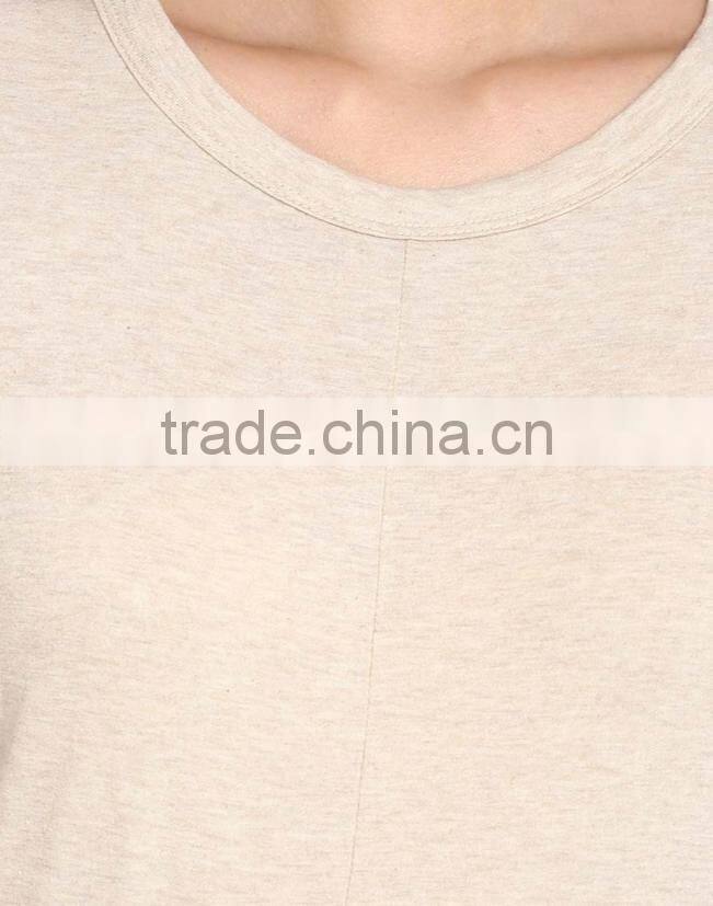 Women blank cotton longline design t shirt