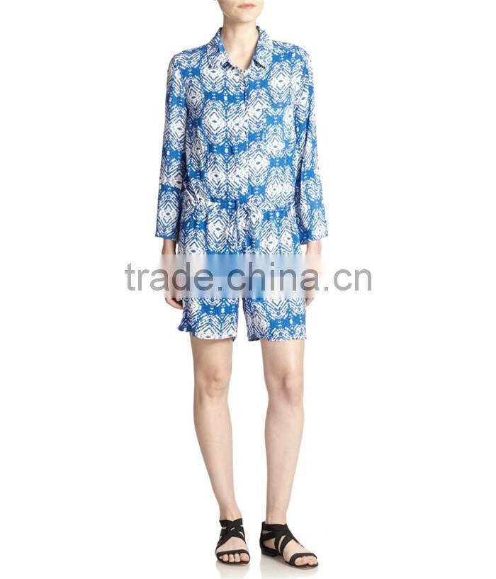 latest casual women sleepwear short onesie jumpsuit