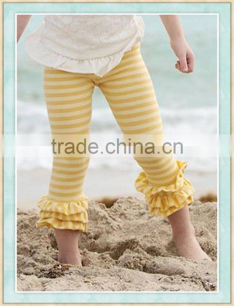 icing leggings ruffles pants triple ruffle pants handmade yellow striped ruffle pants