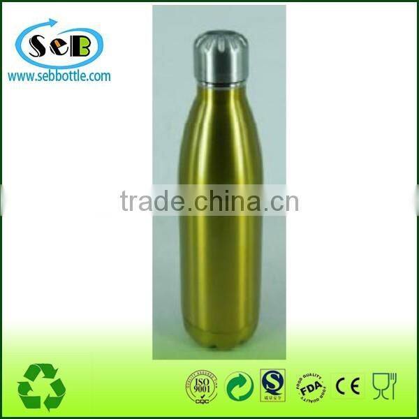 Double wall insulated cola shaped stainless steel vacuum flask,sport outdoor water bottle