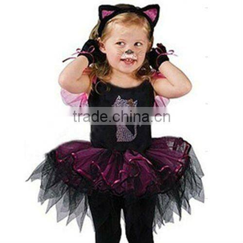 cute cat kids performance dress