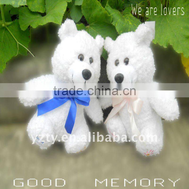 custom mini plush teddy bear wholesale with satin bow