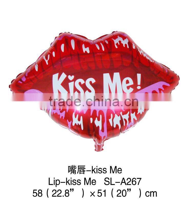 New design kiss me Lips foil balloon for Valentine's Day