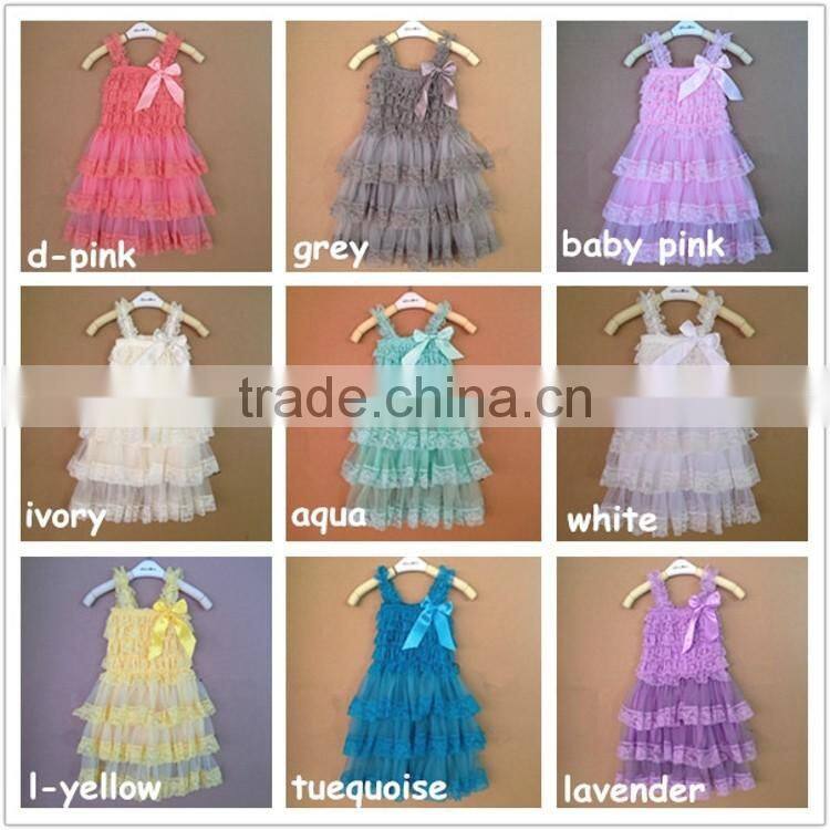 Wholesale top quality leopard christening rustic baby girls lace petti dress M5061813