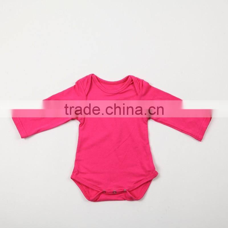 Baby long sleeve plain red baby bodysuit 100% cotton baby romper for winter