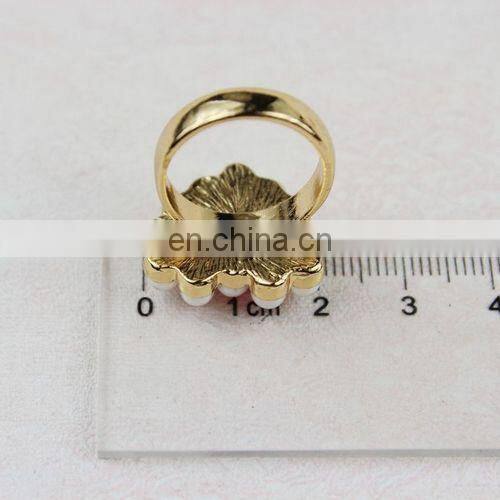 Fashion New Top Design Pearl Letters Heart Women's Gold Alloy Finger Ring