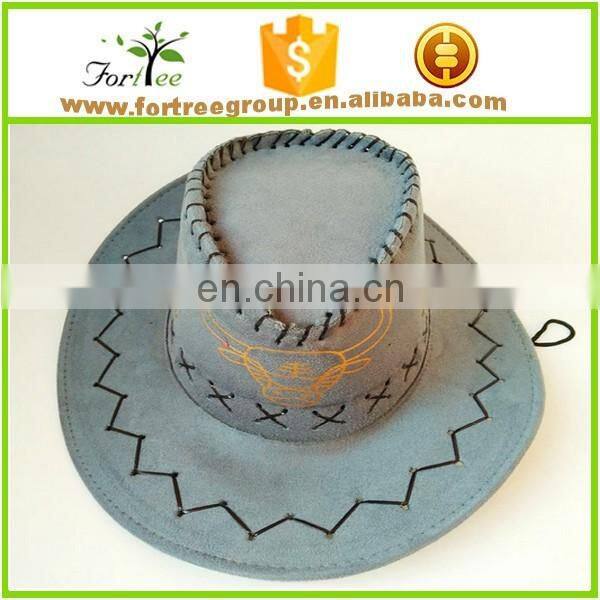 high quality wide brim leather cowboy hats blanks for men