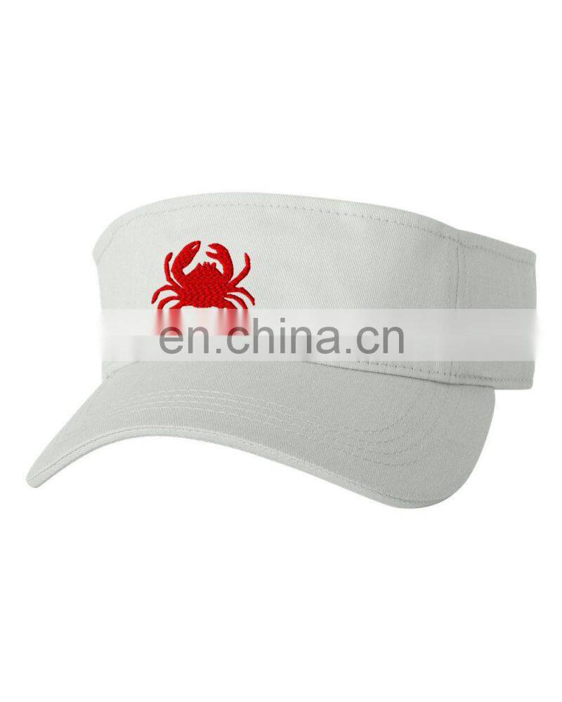 CRAB ANIMAL Emboridery Embroidered Sun Visor Hat