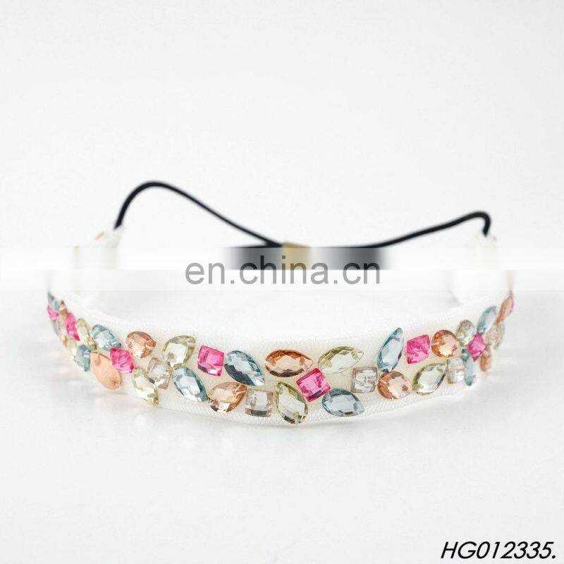 Colorful diamond ornament headband gems spring headband