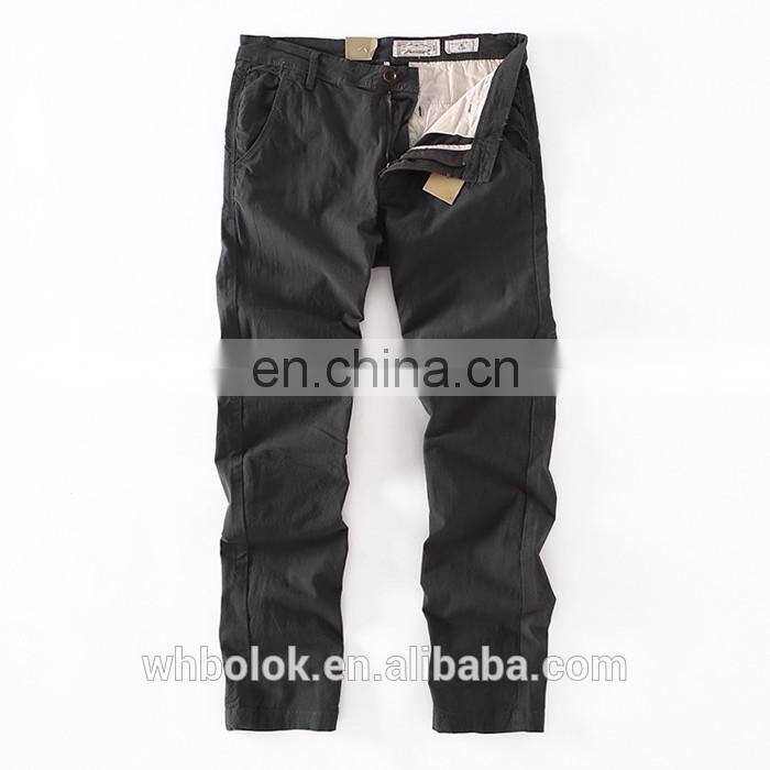 Men's slub cotton pants tapered fit casual pants mens slim fit pants