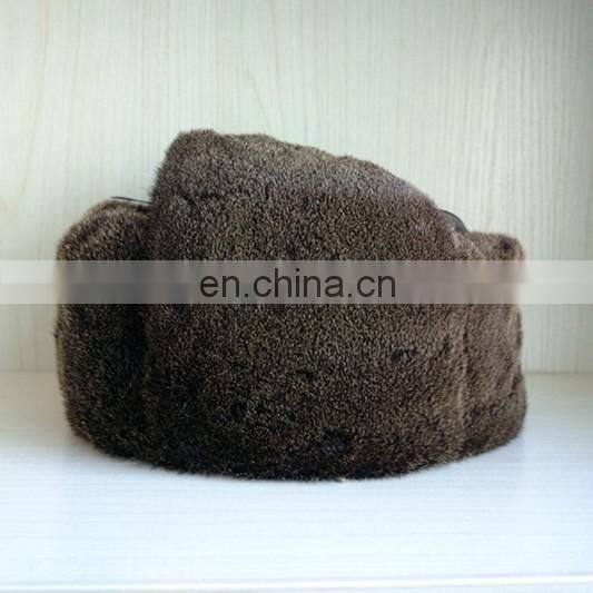 Seal fur trapper leather fur hat for winter wear