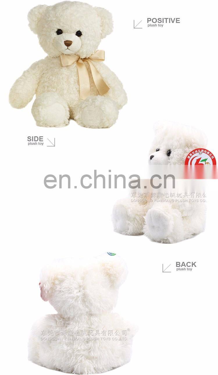 Wholesale China Factory Cream White Plush Stuffed Teddy Bear
