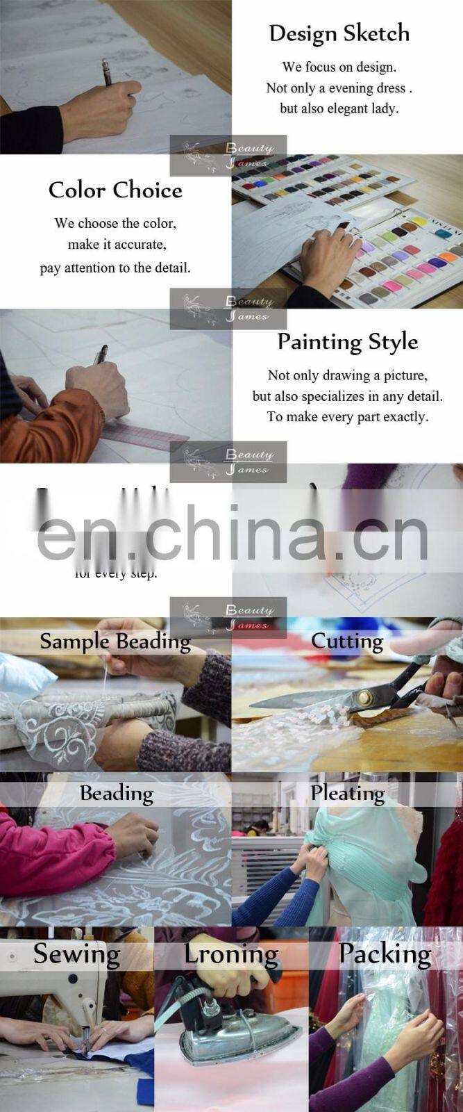 2017 B5249 Navy color halter net fabric beaded evening dresses & wedding dresses