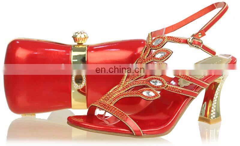 Top quality popular red low heel bridal shoes