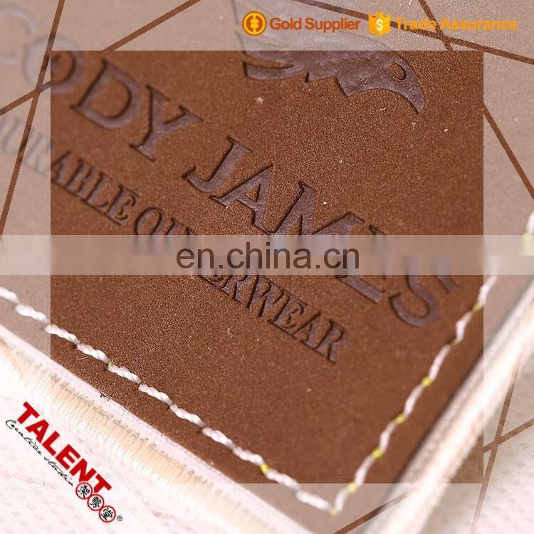 custom hot stamping brand logo bordure border jeans small leather patch sewing canvas for decoration