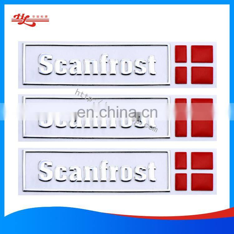 custom thin metal sticker logo with transfer film