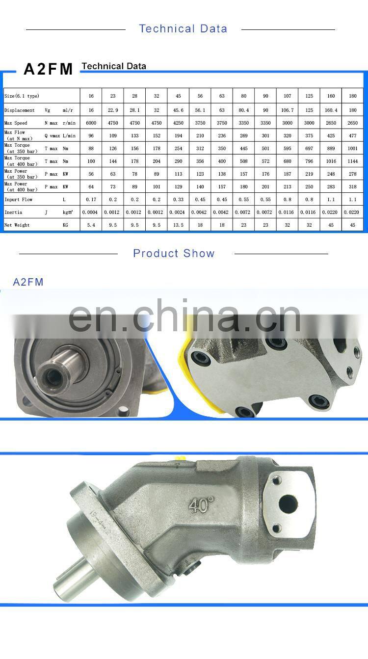 Replace Rexroth motor A2FM107/61W-VZB100(010/020) manual hydraulic motor