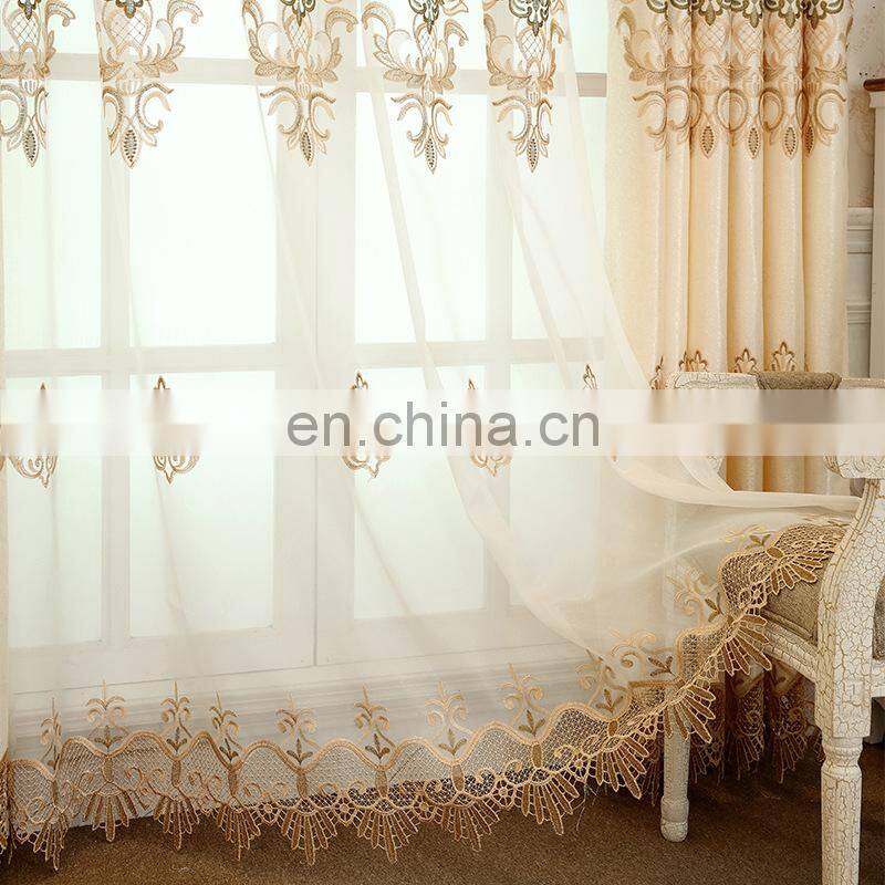 wholesale european style blackout embroidery curtain ready made custom bedroom