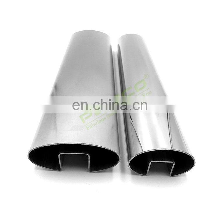Quality-Assured Balustrades & Handrails Elliptical Oval Grooved Tubes Stainless Steel Tube Slotted Pipe