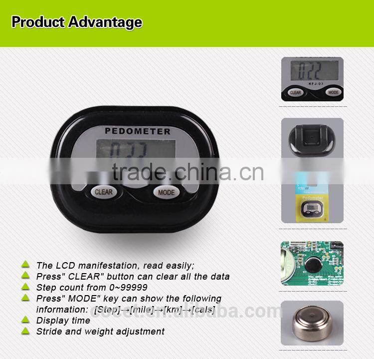 COCET KFJ-03 qualified CE ,ROHS EMC wristband time display digital pedometer with clock