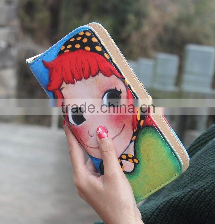Graffiti Women leather wallet women wallets brand design Fashion designer purses for women