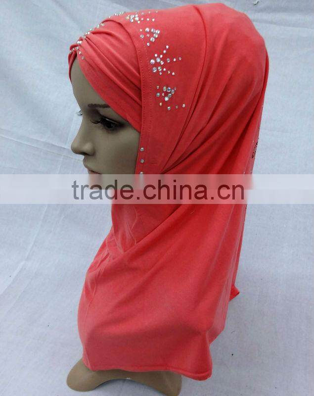 A455 FASHION TWO PIECES HIJAB;MUSLIM TURBAN WITH Czech Rhinstone