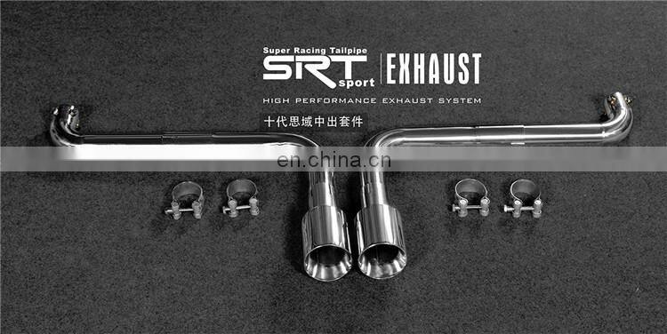 powerful exhaust for honda civic middle out air catback with quad double tip